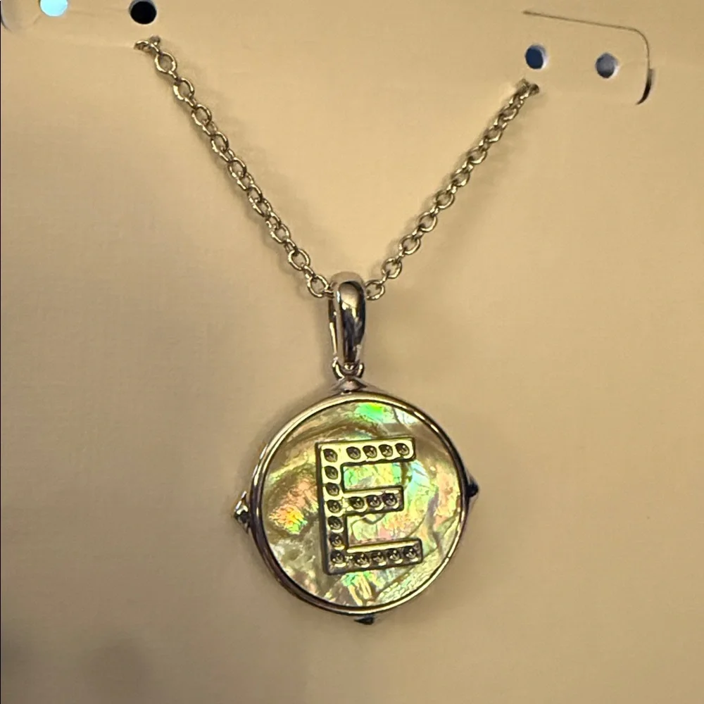 🩶Kendra Scott Silver & Mother of Pearl Reversible Initial Necklaces🩶 - Picture 6 of 14